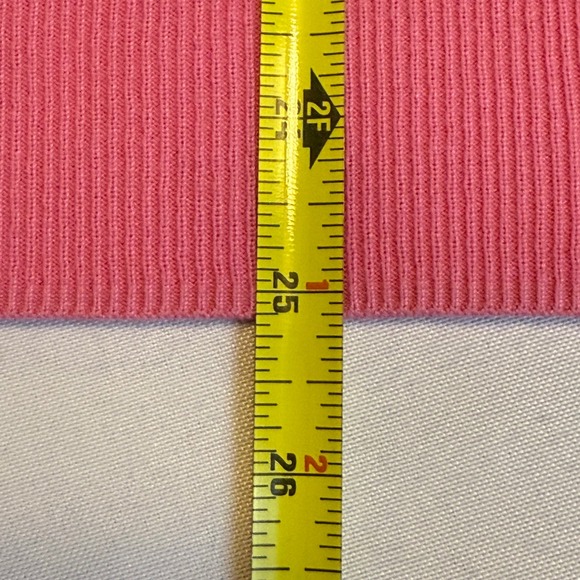 TALBOTS New Pink Ruffle Front Cardigan Sweater 3/4 Sleeve Gold Button Sz L # - Picture 11 of 12